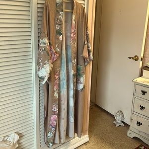 Bohemian Floral Kimono Maxi Duster Top Jacket